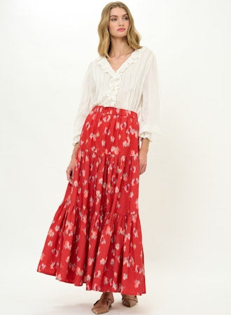 Tiered Maxi Skirt Lebomba Rust