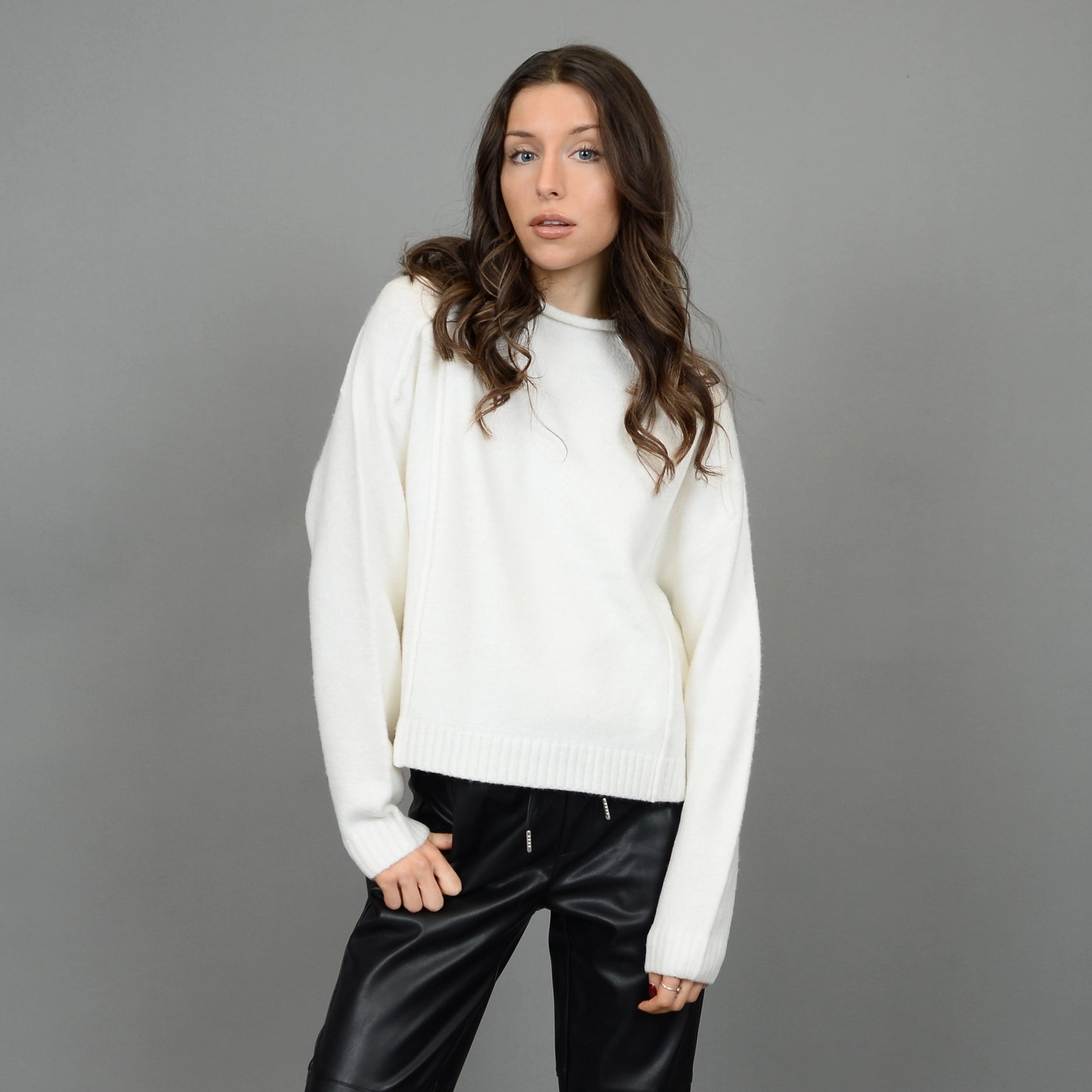 Noella Funnel Neck Pullover Winter White