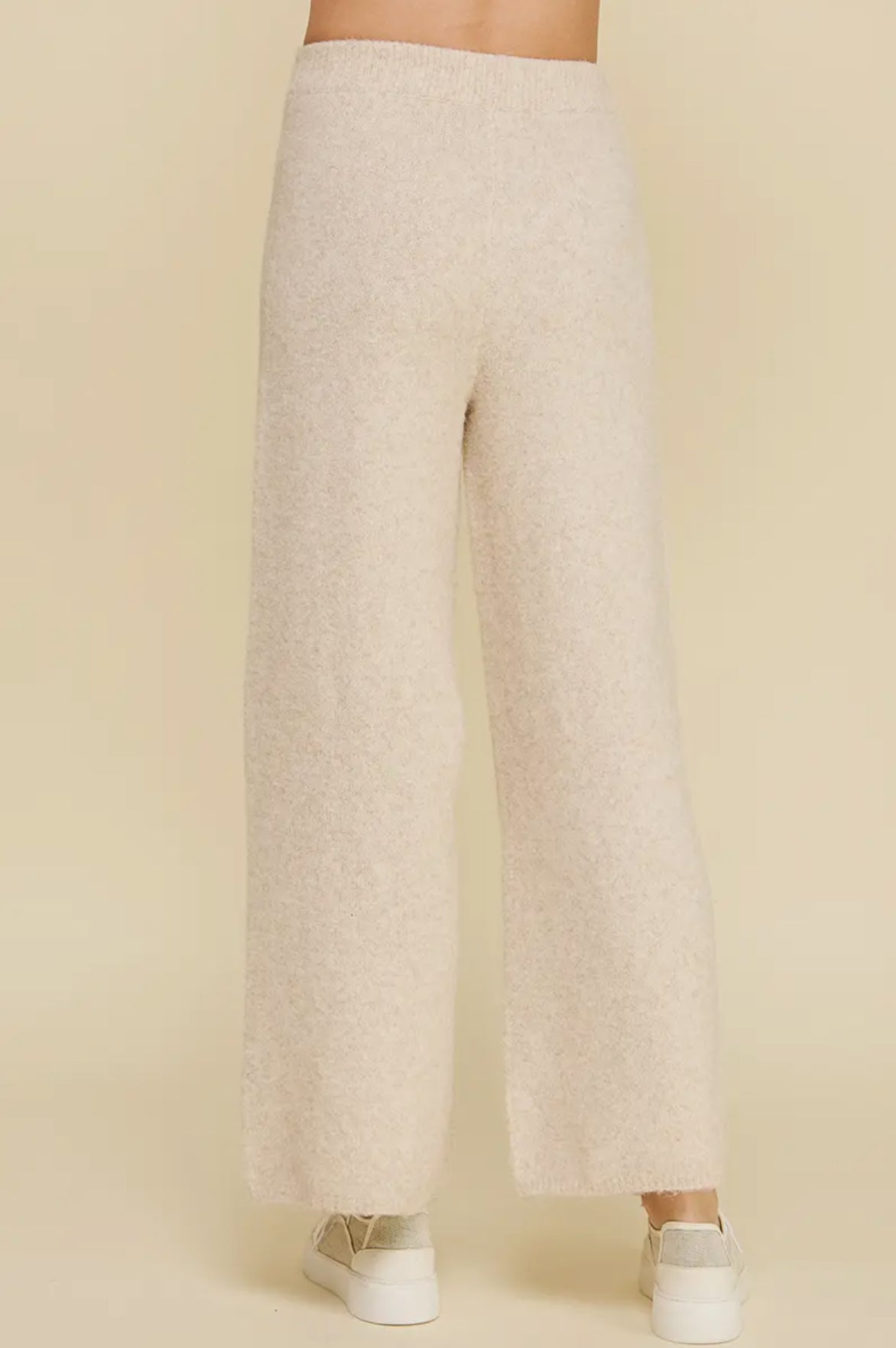 Knit Sweater Wide Leg Pants Oatmeal