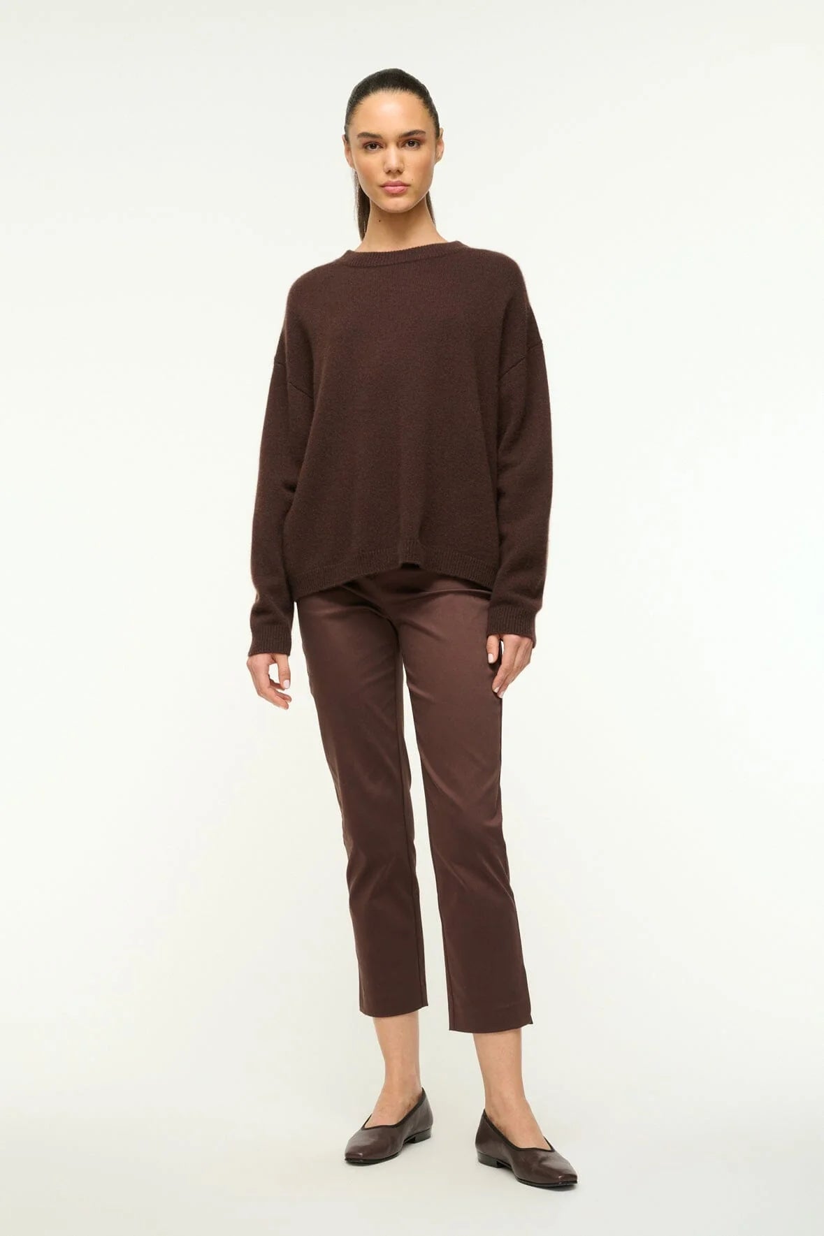 Serrano Cashmere Crew Dark Chocolate