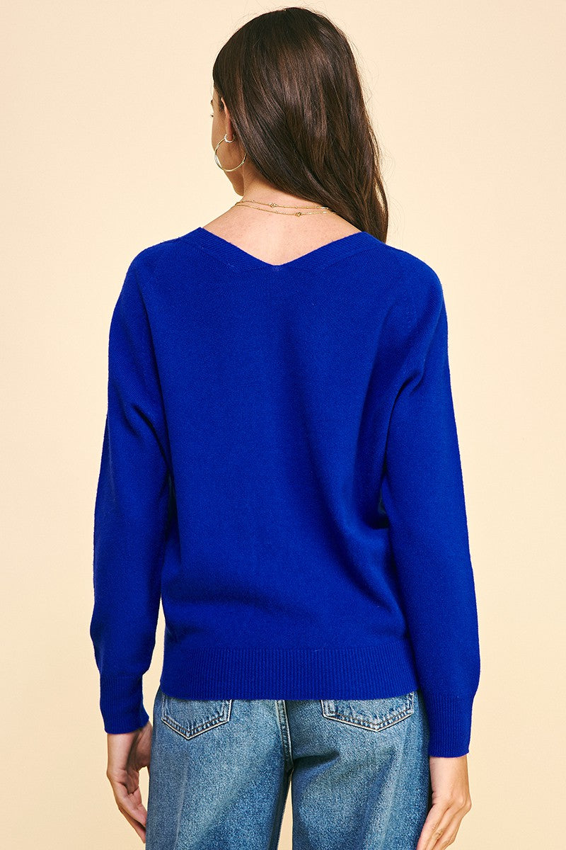 V-neck Sweater Blue