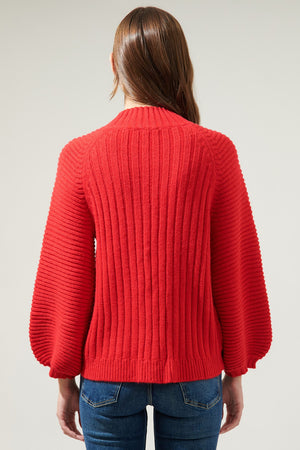 Mariela Chunky Knit Sweater Red