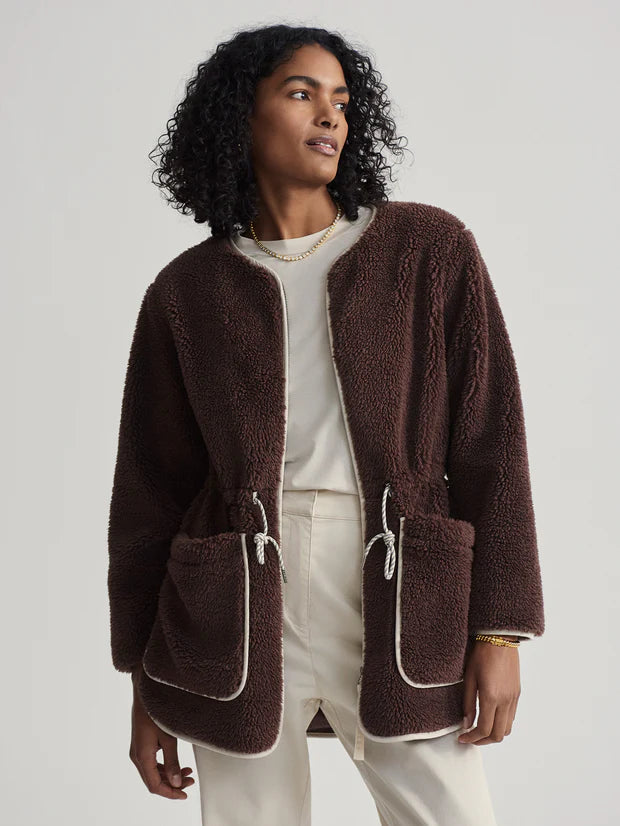 Angelina Sherpa Coat French Roast