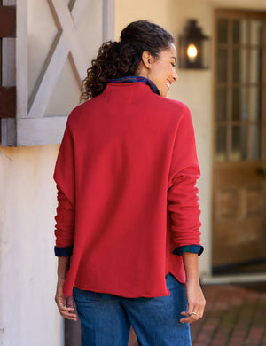 Effie Funnel Neck Capelet Crimson