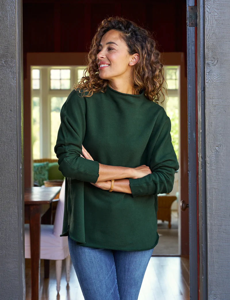 Effie Funnel Neck Capelet Evergreen