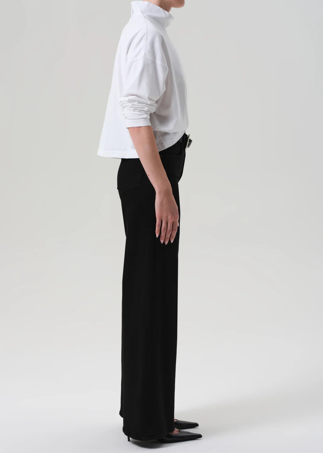 Lyra Long Wide Leg Plush Black