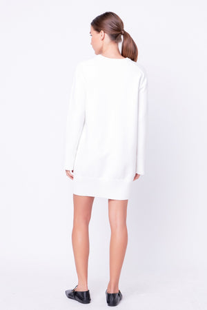 Knit Mini Dress Off White