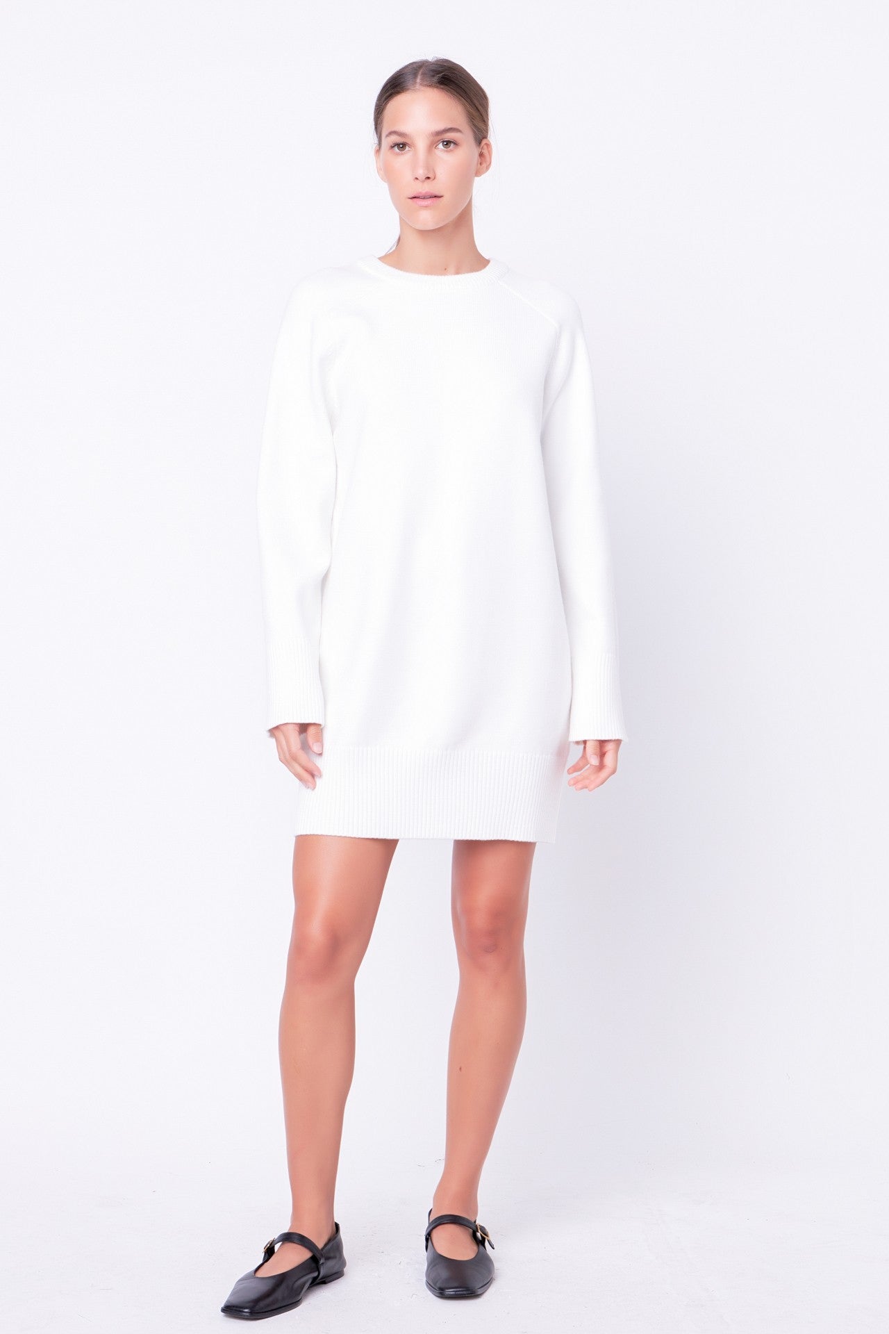 Knit Mini Dress Off White