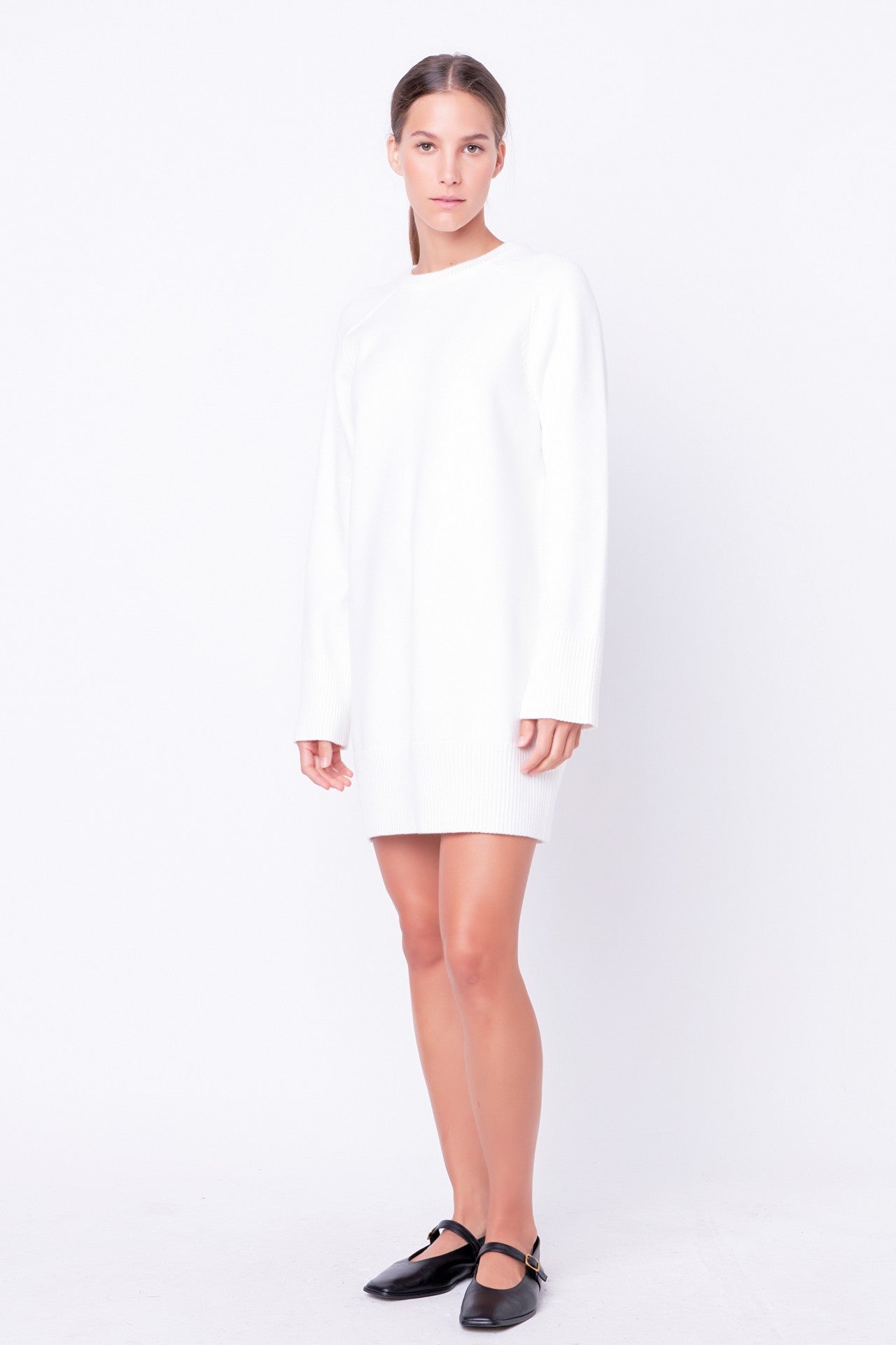 Knit Mini Dress Off White