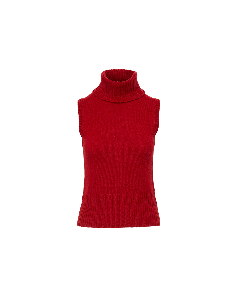 Mazzy Cashmere Knit Sweater Crimson