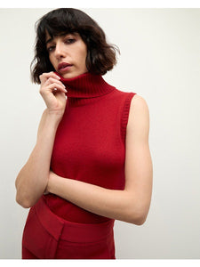 Mazzy Cashmere Knit Sweater Crimson