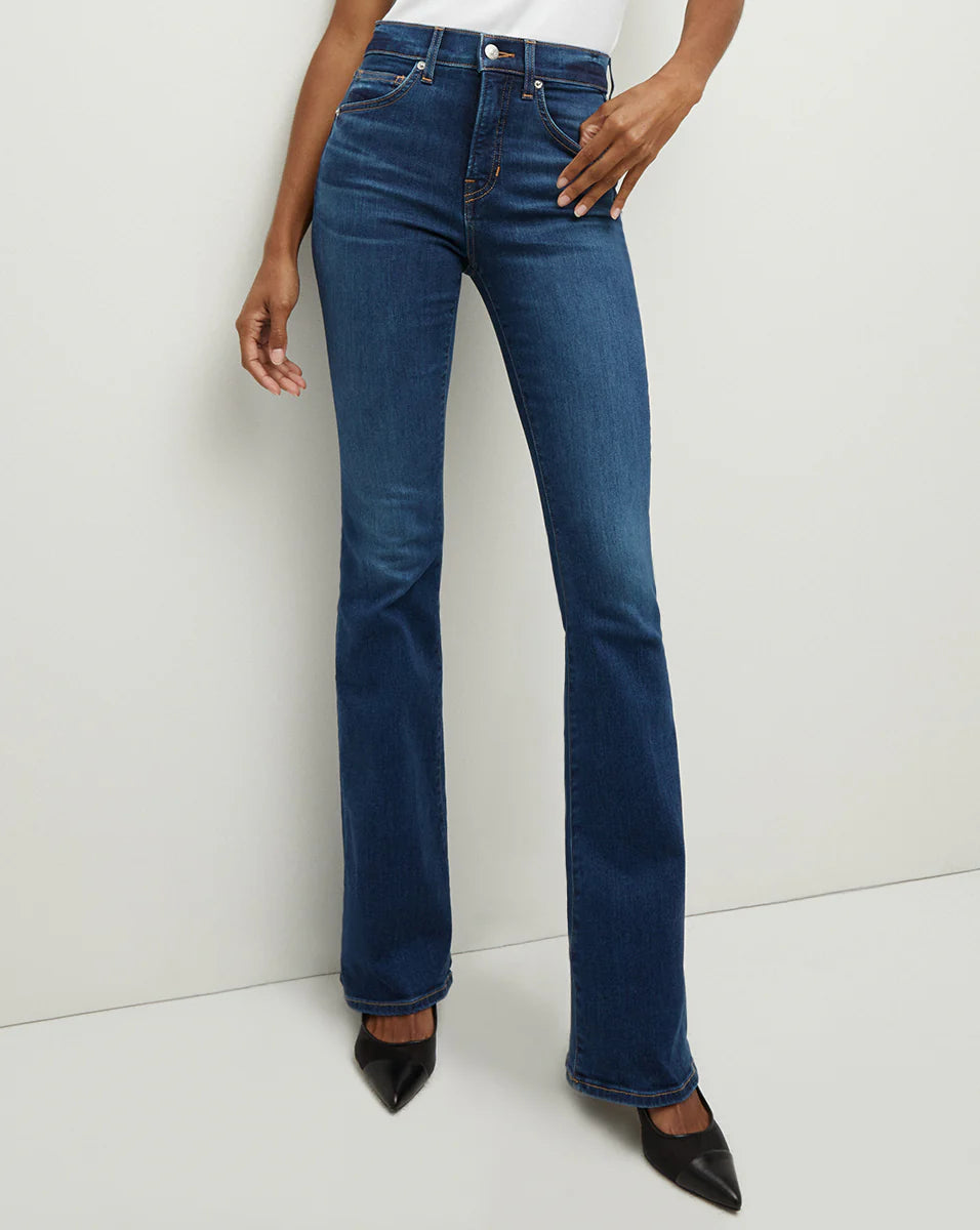 Beverly High Rise Skinny Flare Bright Blue