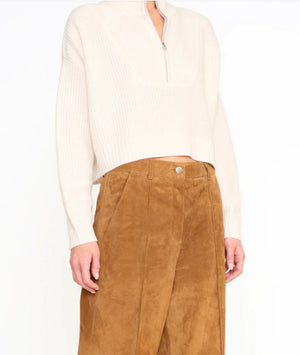 Cropped Hampton Cashmere Sweater Ivory