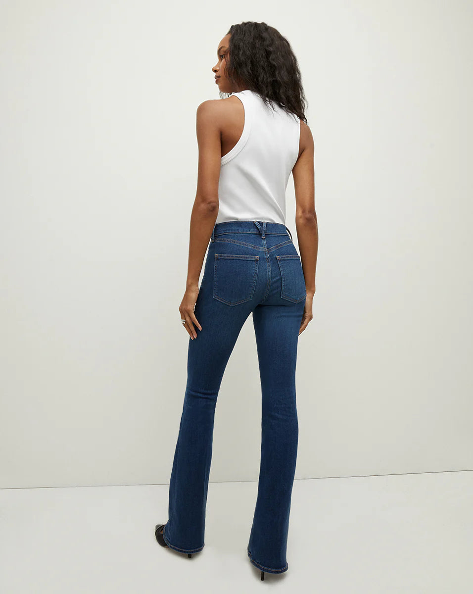 Beverly High Rise Skinny Flare Bright Blue