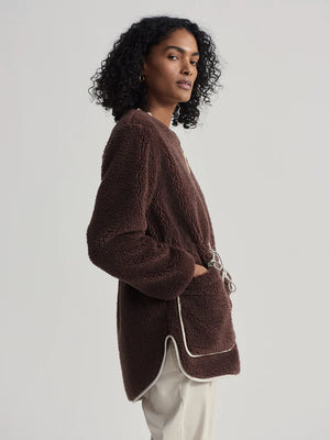 Angelina Sherpa Coat French Roast