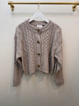 Ulrica Crew Neck Cardigan Sanded Stone