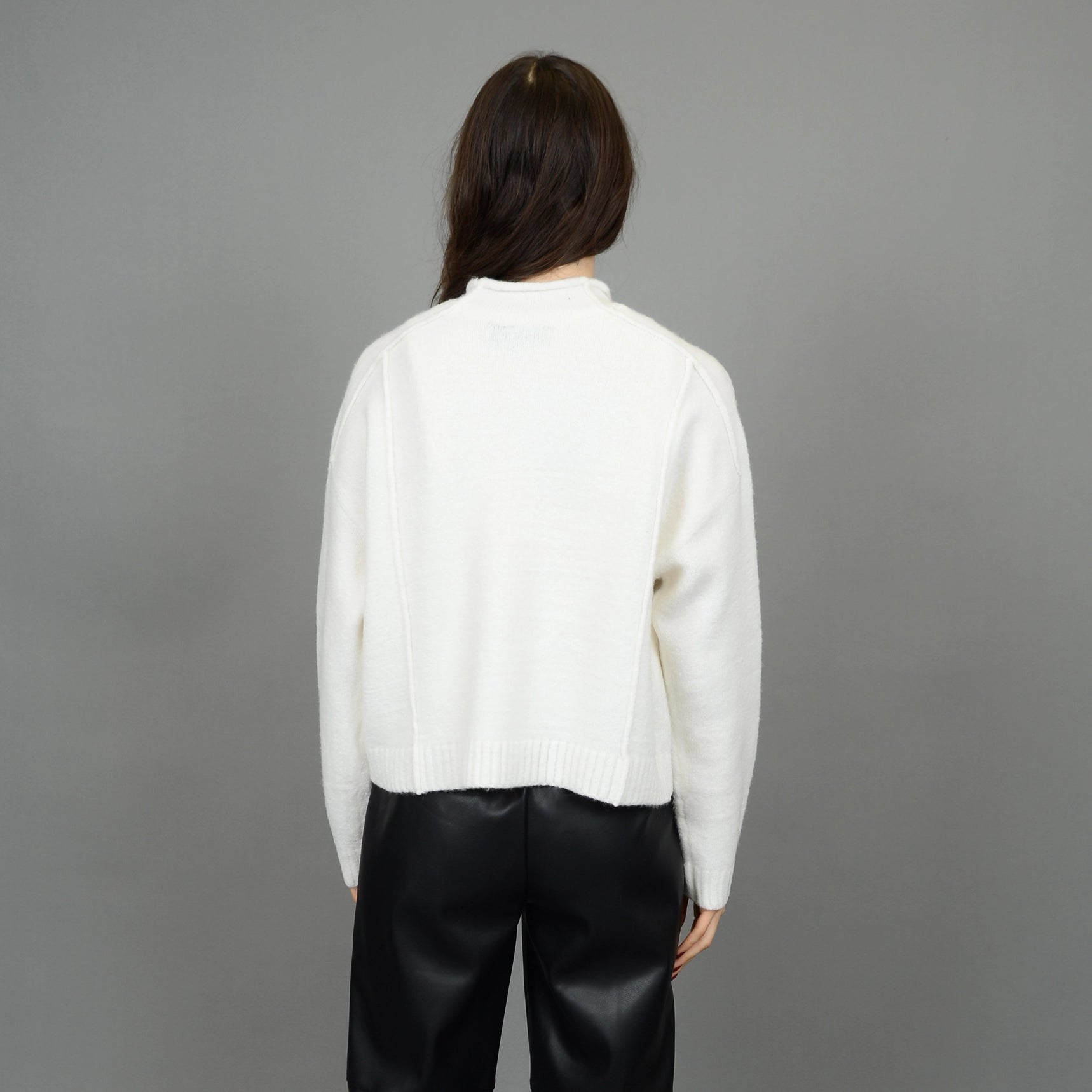 Noella Funnel Neck Pullover Winter White