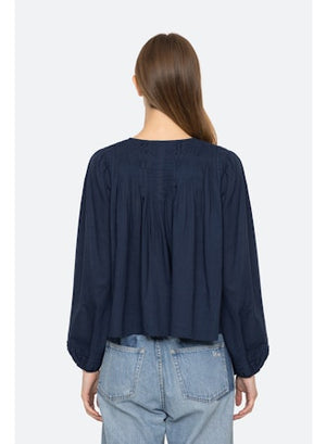 Myra Long Sleeve Top Navy