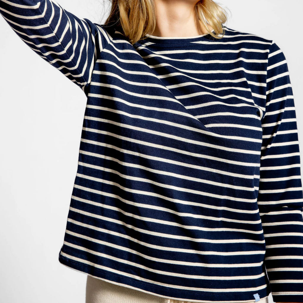 Navy/Cream Stripe Knit Tee
