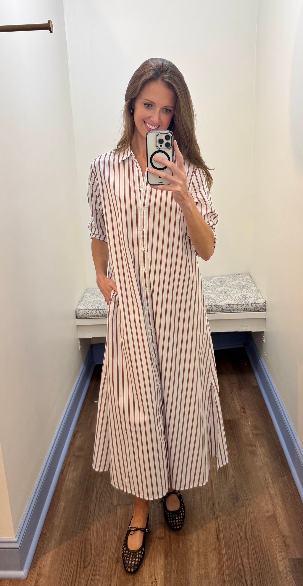 Boden Dress Peppermint Stripe