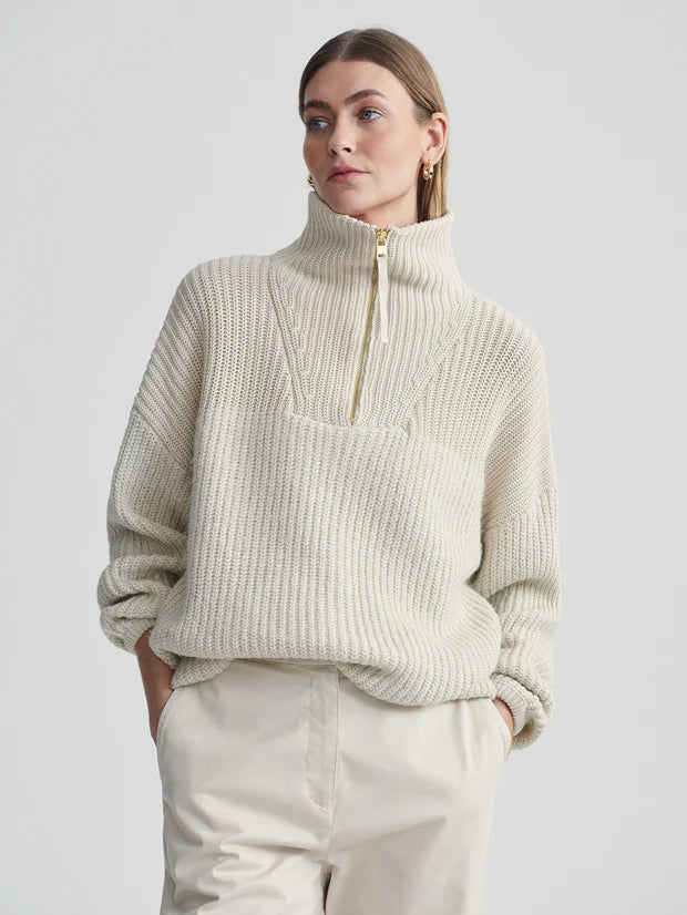 Willard Half Zip Knit Fog