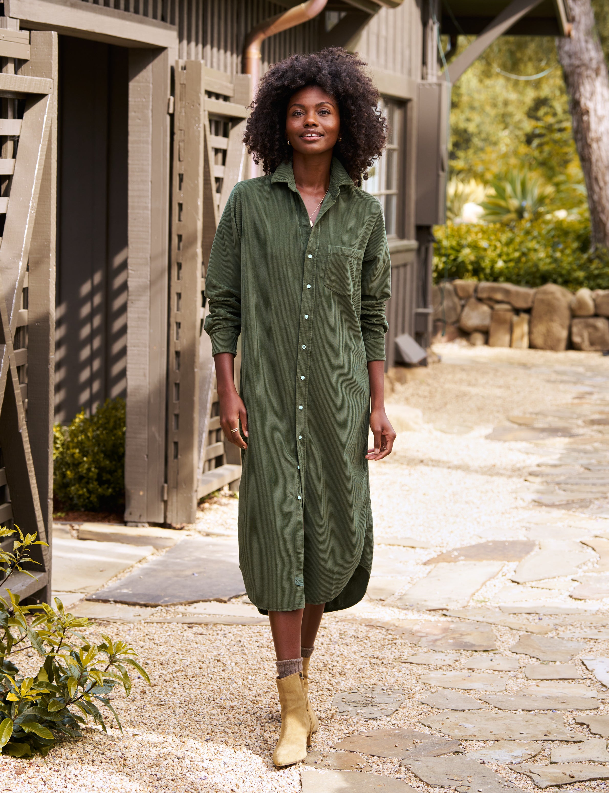 Rory Maxi Shirtdress Forest