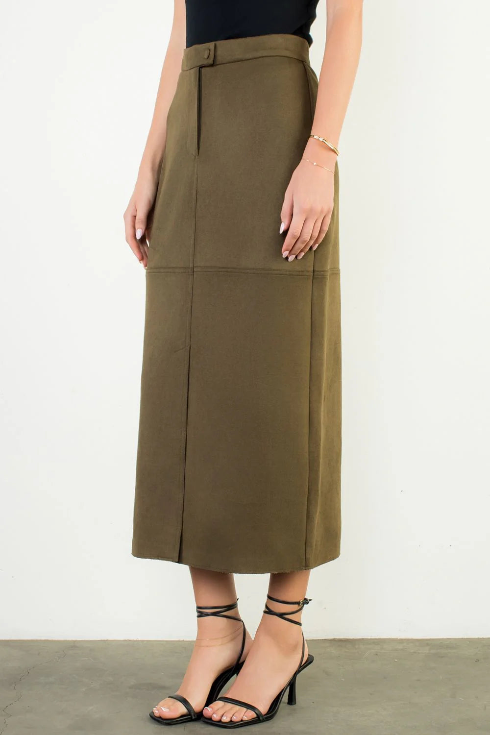 Suede Long Skirt