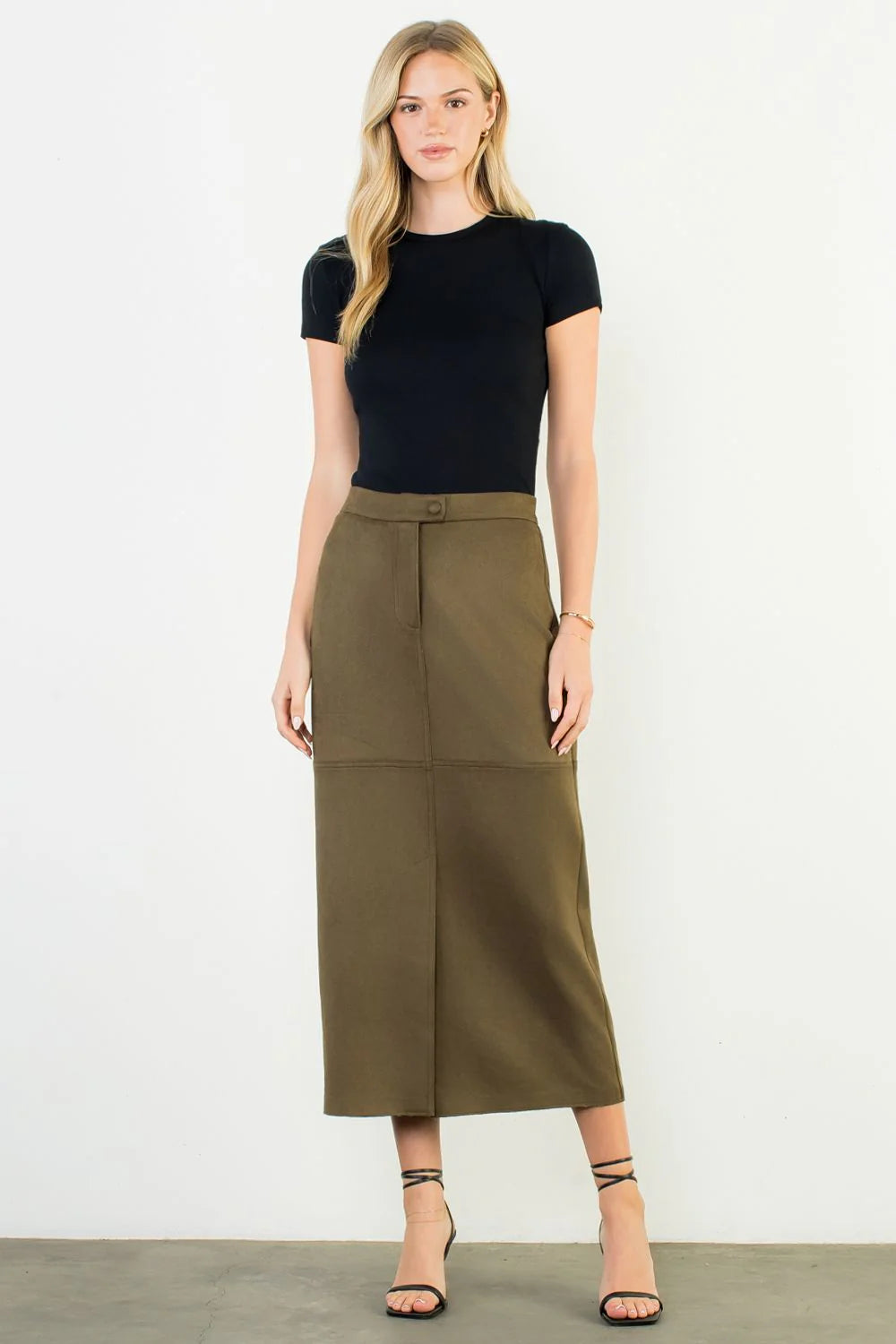 Suede Long Skirt