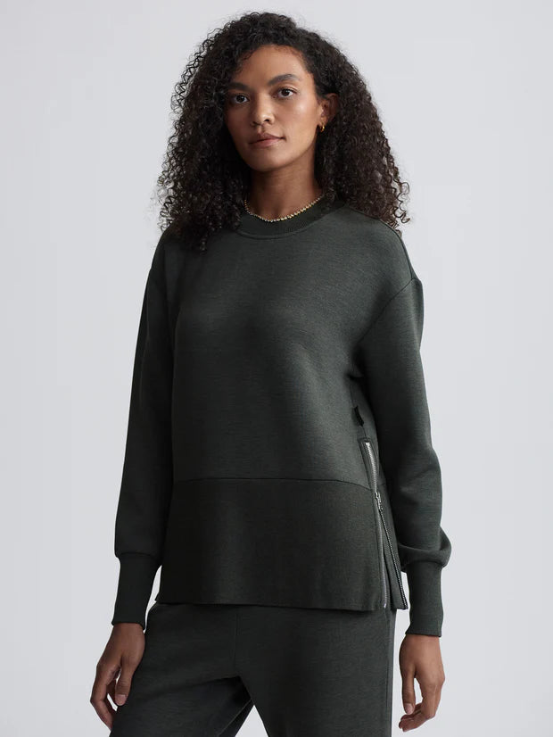 Lowry Longline Sweat Olive Marl