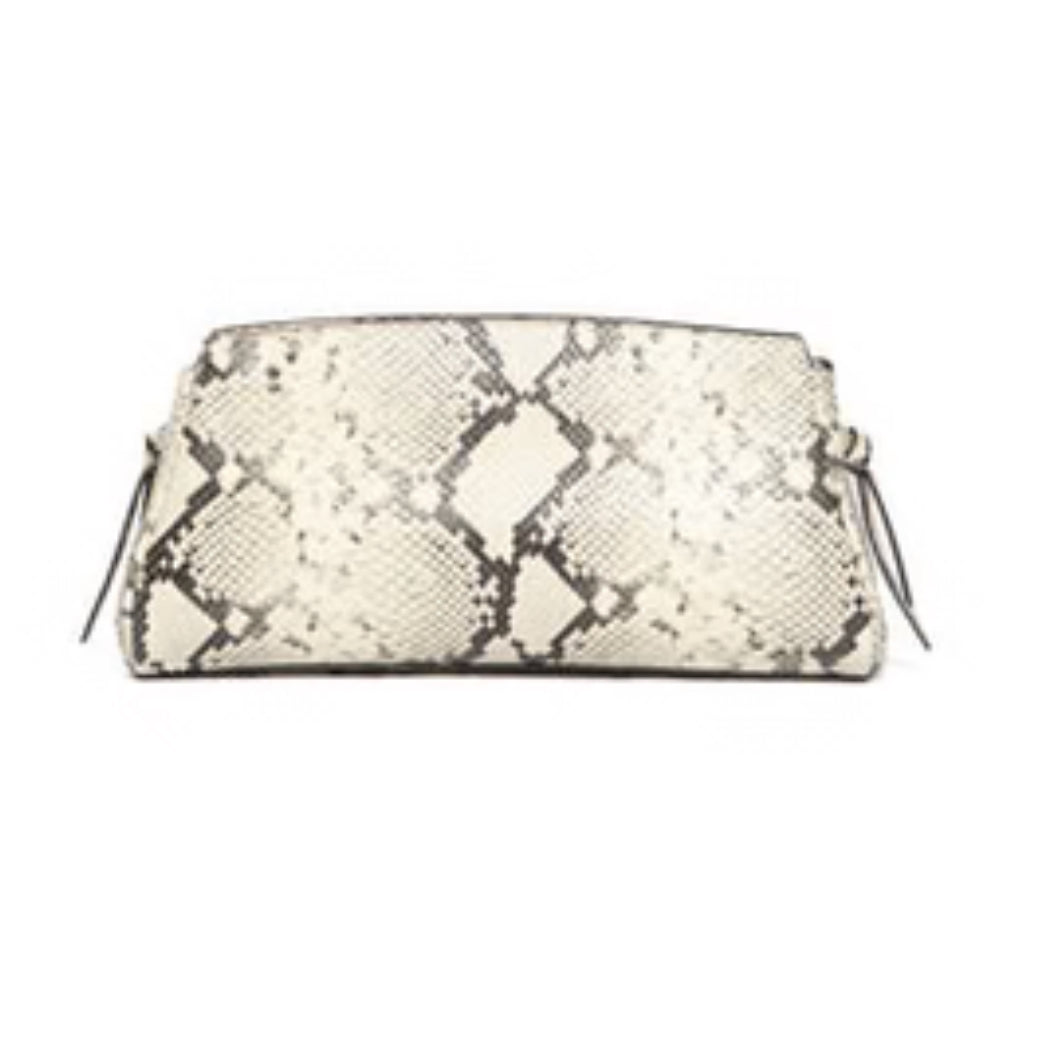 Maude Convertible Clutch White Snake