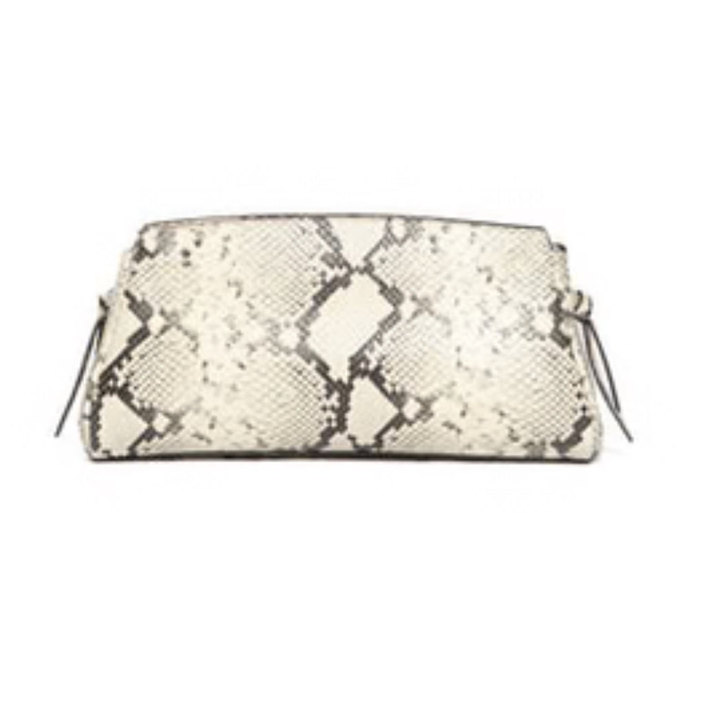 Maude Convertible Clutch White Snake