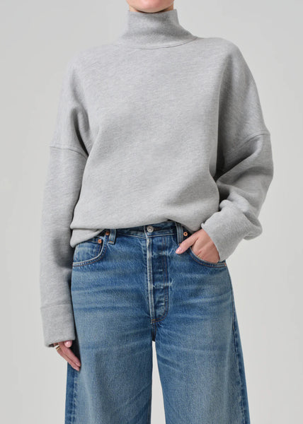 Heathered sherpa turtleneck tunic hotsell