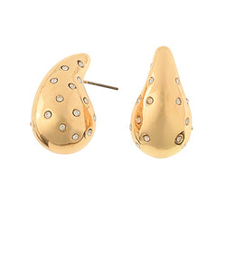 Studded Puffy Teardrop Earrings