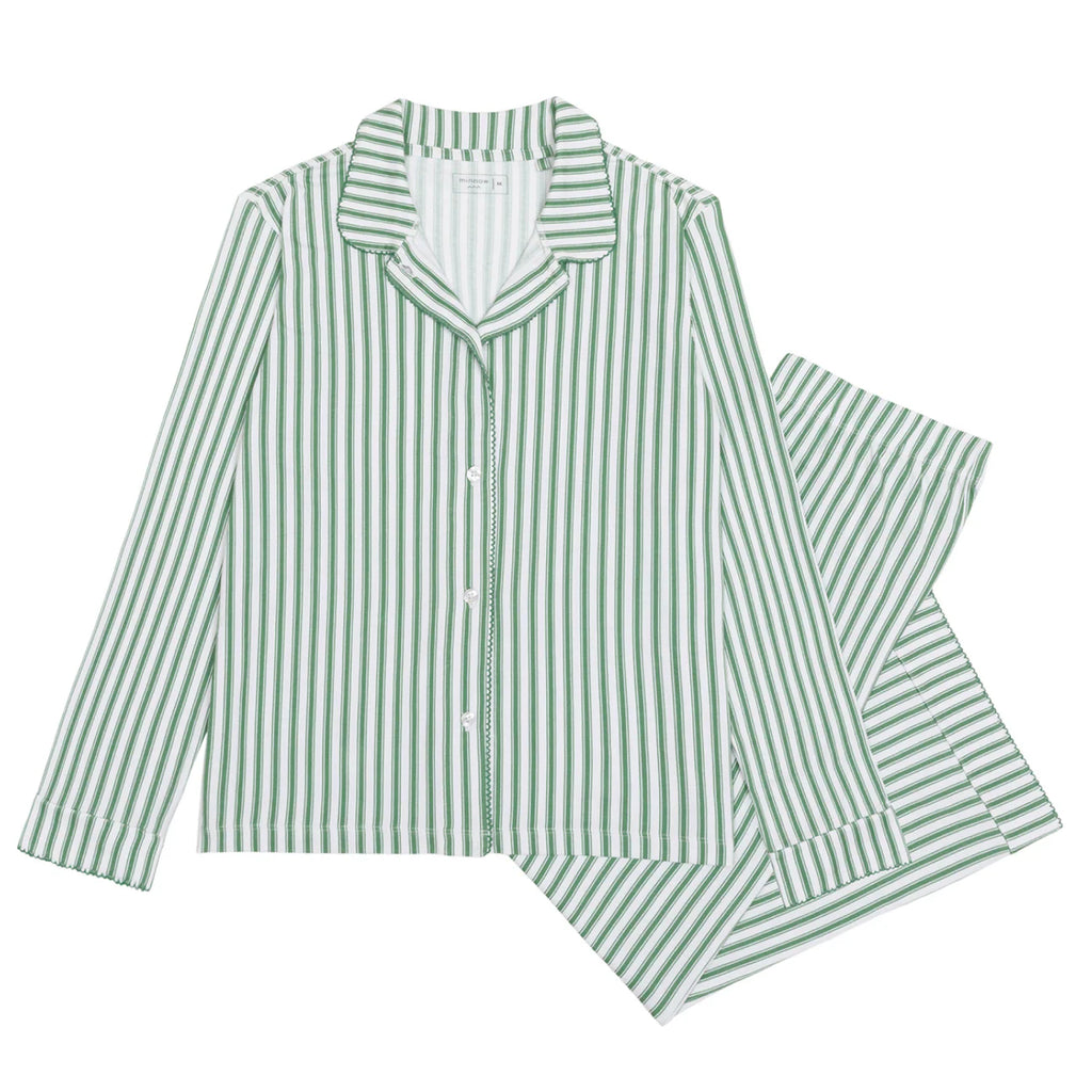 Green Ticking Stripe PJ Set