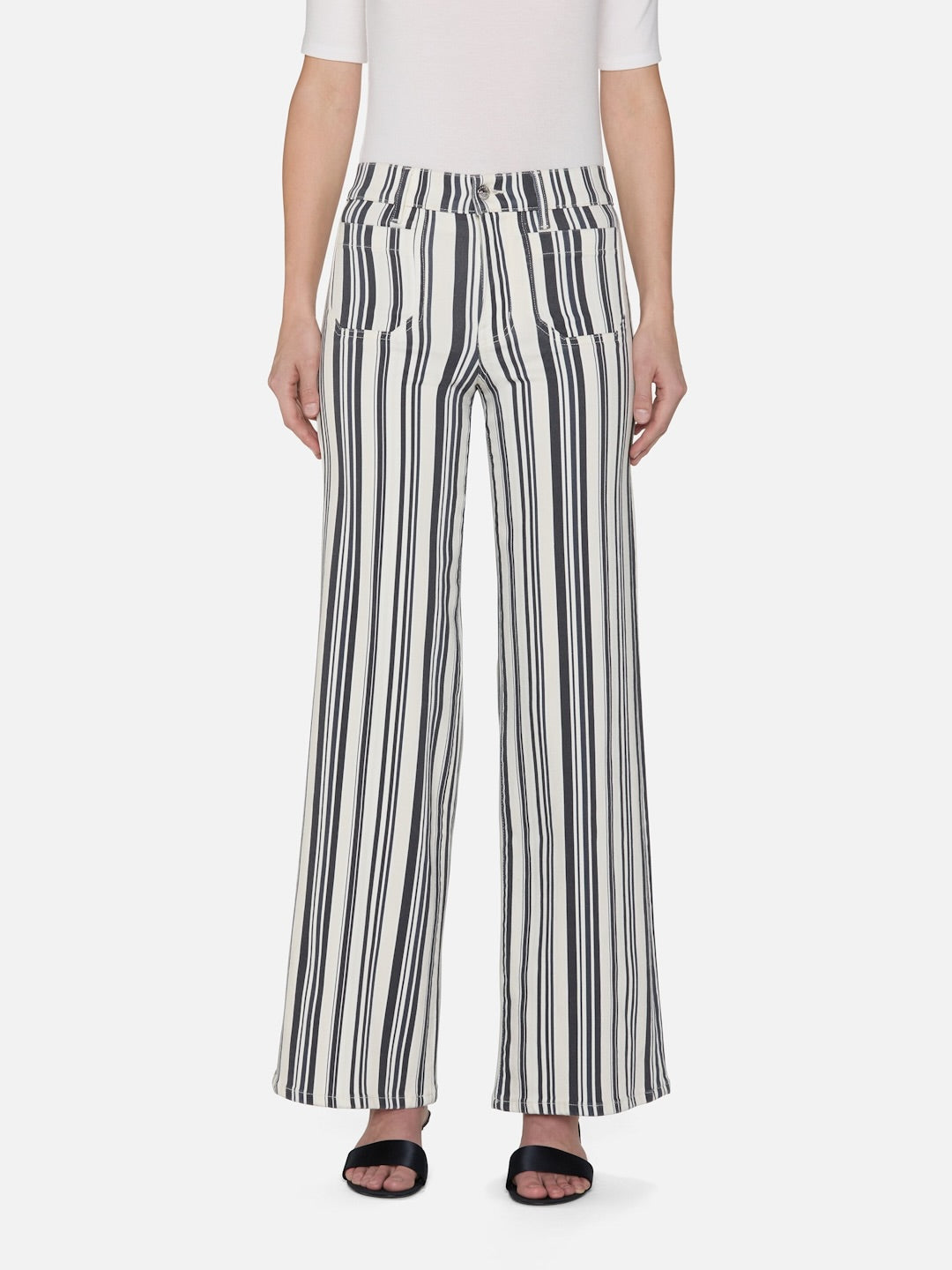 Le Slim Palazzo Modernist Pocket Navy Stripe