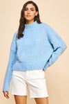 Mock Neck Sweater Top Light Blue