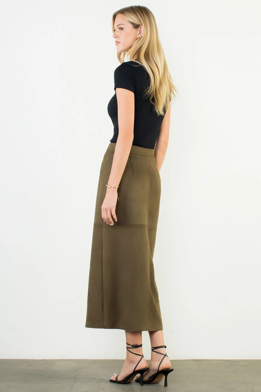 Suede Long Skirt