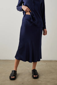 Anya Midi Skirt Navy