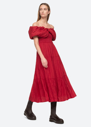 Loren Off Shoulder Dress Ruby