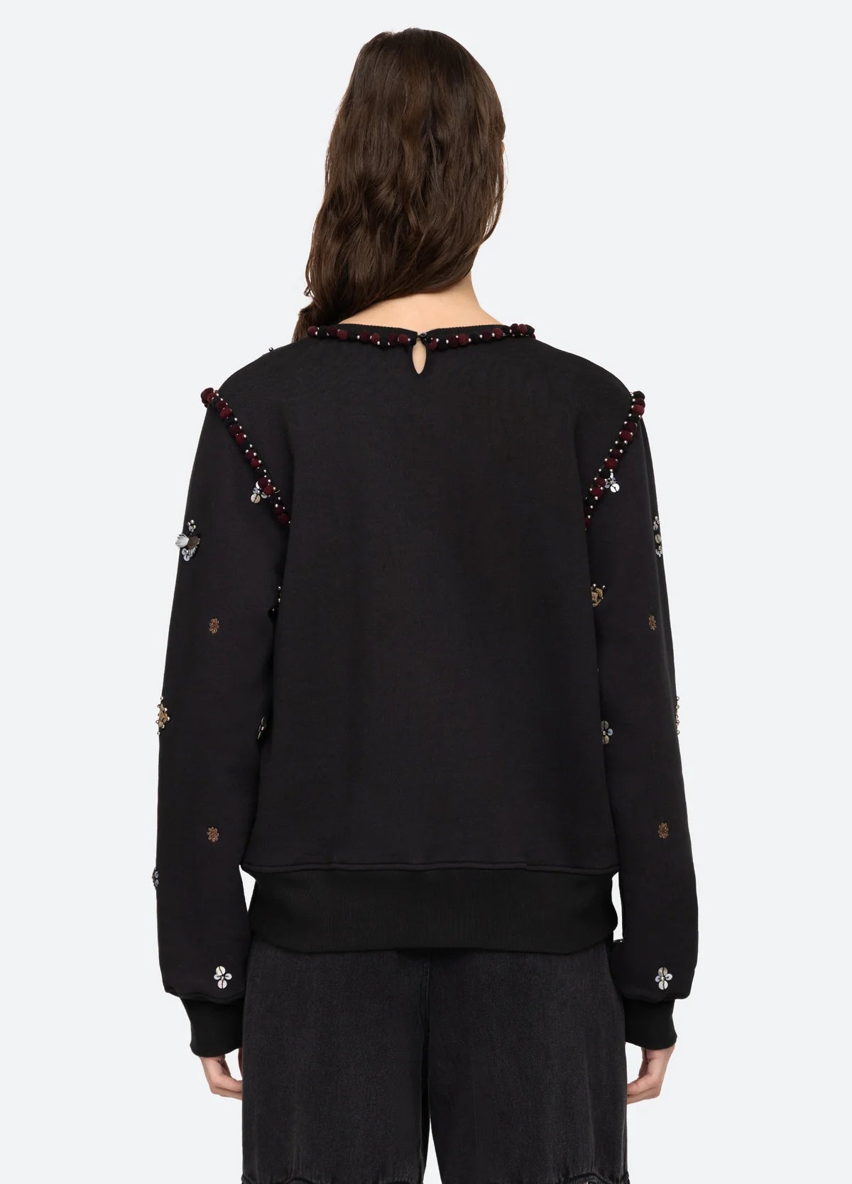 Maja Embroidery Sweatshirt Black