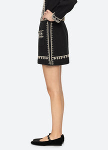 Mille Embroidery Mini Skirt