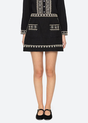 Mille Embroidery Mini Skirt