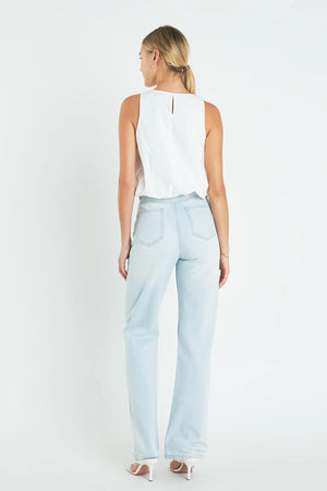 Sleeveless Bubble Cropped Top White