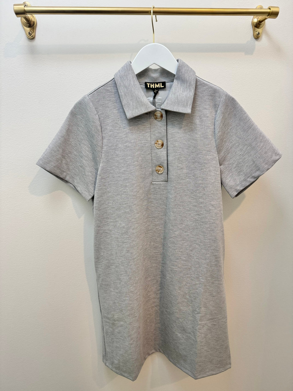 Grey Short Sleeve Mini Dress