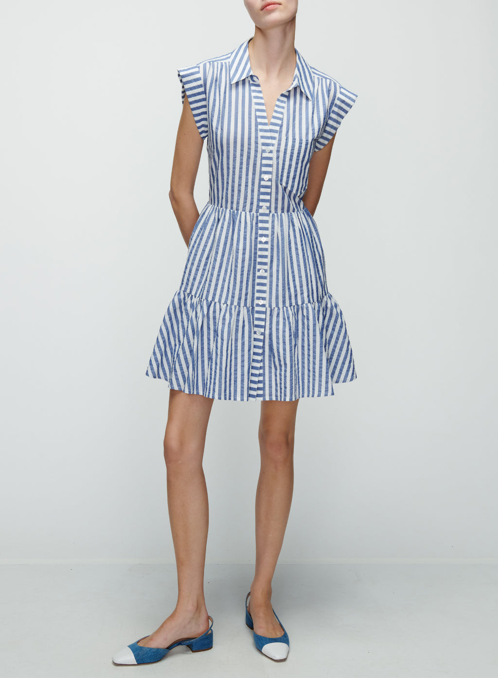 Trisha Dress Blue/White