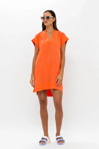 V-neck Roll Sleeve Mini Bahama Orange