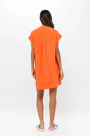 V-neck Roll Sleeve Mini Bahama Orange