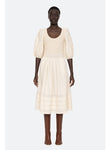 Myra Smocked Midi Dress Cream