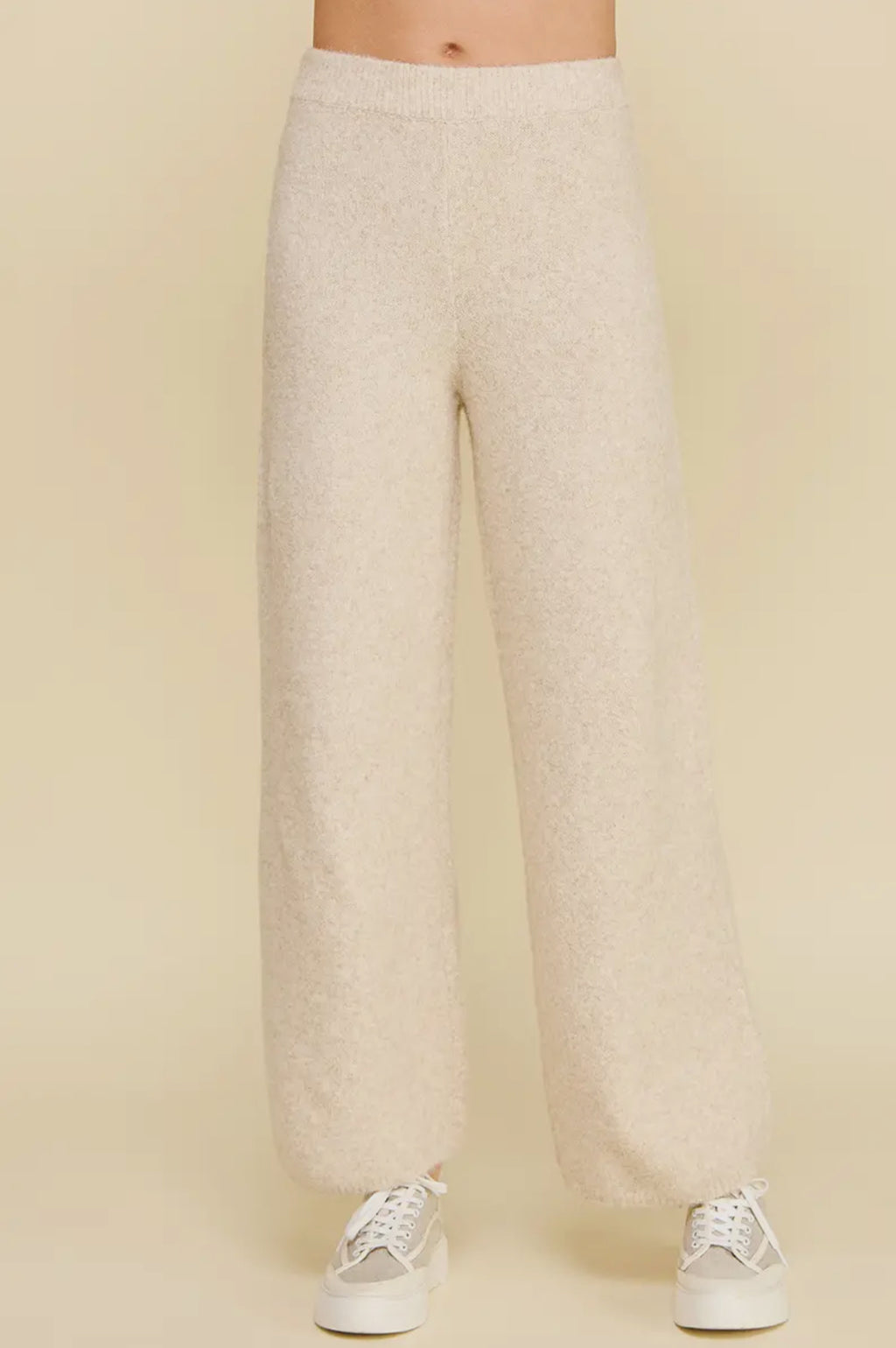Knit Sweater Wide Leg Pants Oatmeal