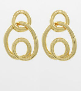 Curved Circle Dangle Earrings